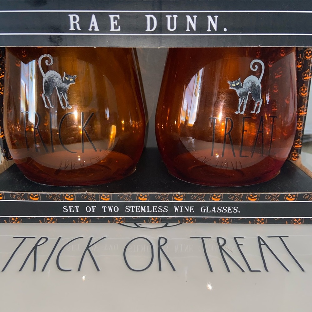Rae Dunn Trick Or Treat Glasses